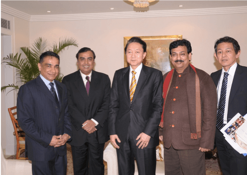 IC Board Member Rajesh V. Shah, IJGPS mentor Mukesh Ambani join IC in welcoming Hon. Prime Minister Yukio Hatoyama to India.